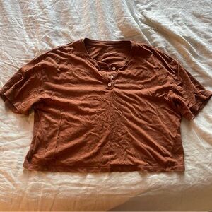 Everlane Brown Cropped Tee